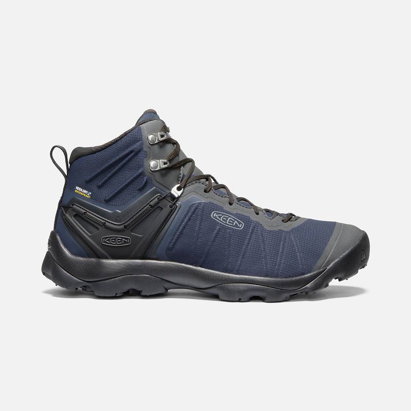 Keen Venture Mid Waterproof Wanderstiefel Herren DE-65790 Blue Nights/Raven - Keen Herrenschuhe Blau